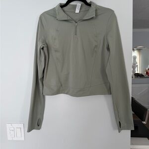Yogalicious Sage Green Quarter-Zip Sweatshirt